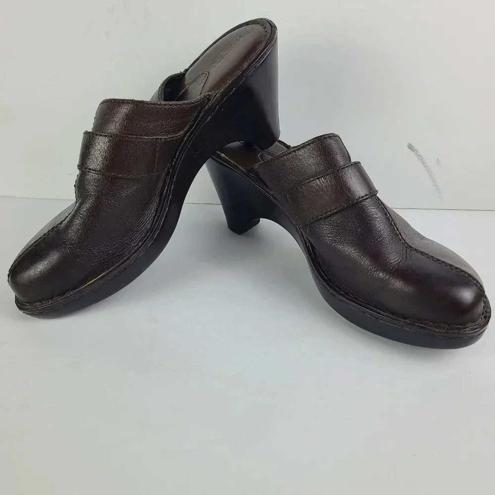 Born brown clogs with buckle detail